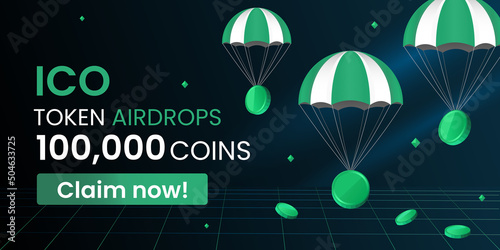 Cryptocurrency token airdrops banner for marketing