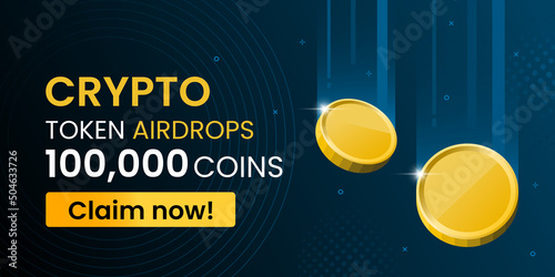 Crypto asset token airdrops banner for marketing photo