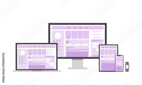 Responsive web application UI design concept for all devices