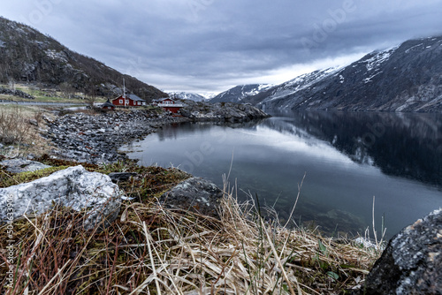 Fjord lakescape in Norway at the Tosen