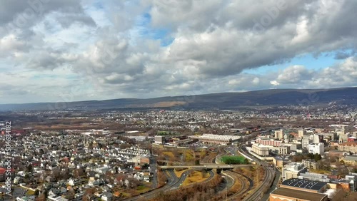 Aerial Mountain Pan View of Scranton, Pennsylvania - Part 2 photo