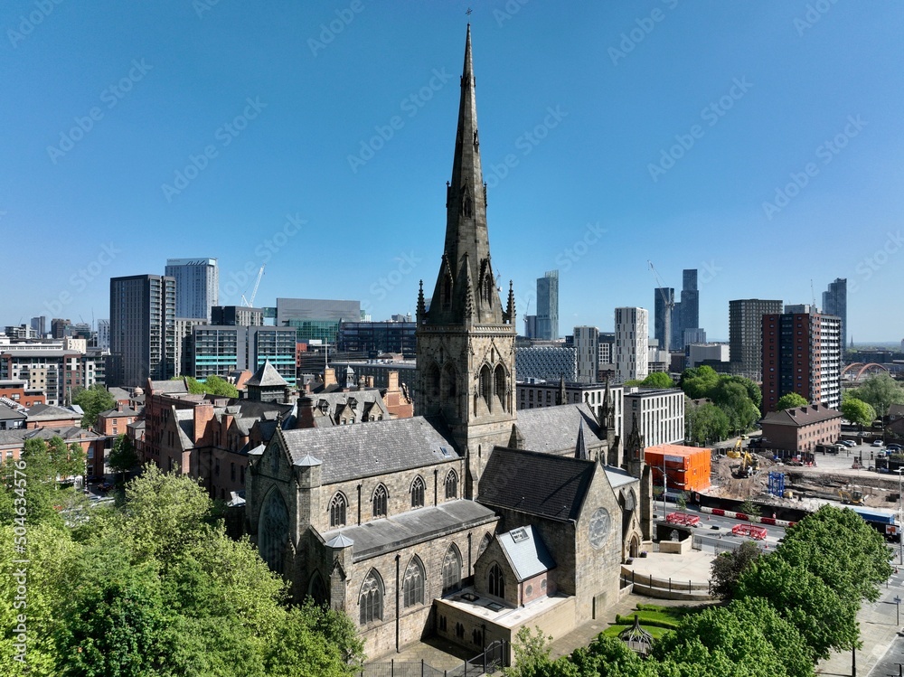 Fototapeta premium Aerial photograph of Salford Catholic Cathedral 