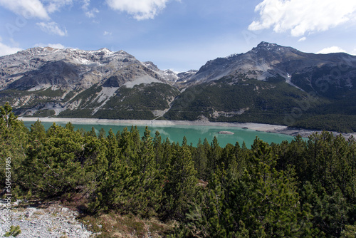 Landscape view around Cancano lake during spring