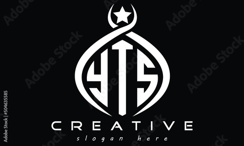 YTS three letters curved oval monogram initial minimalist modern creative logo design