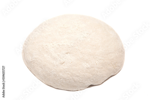 Fresh yeast dough isolated on white background.