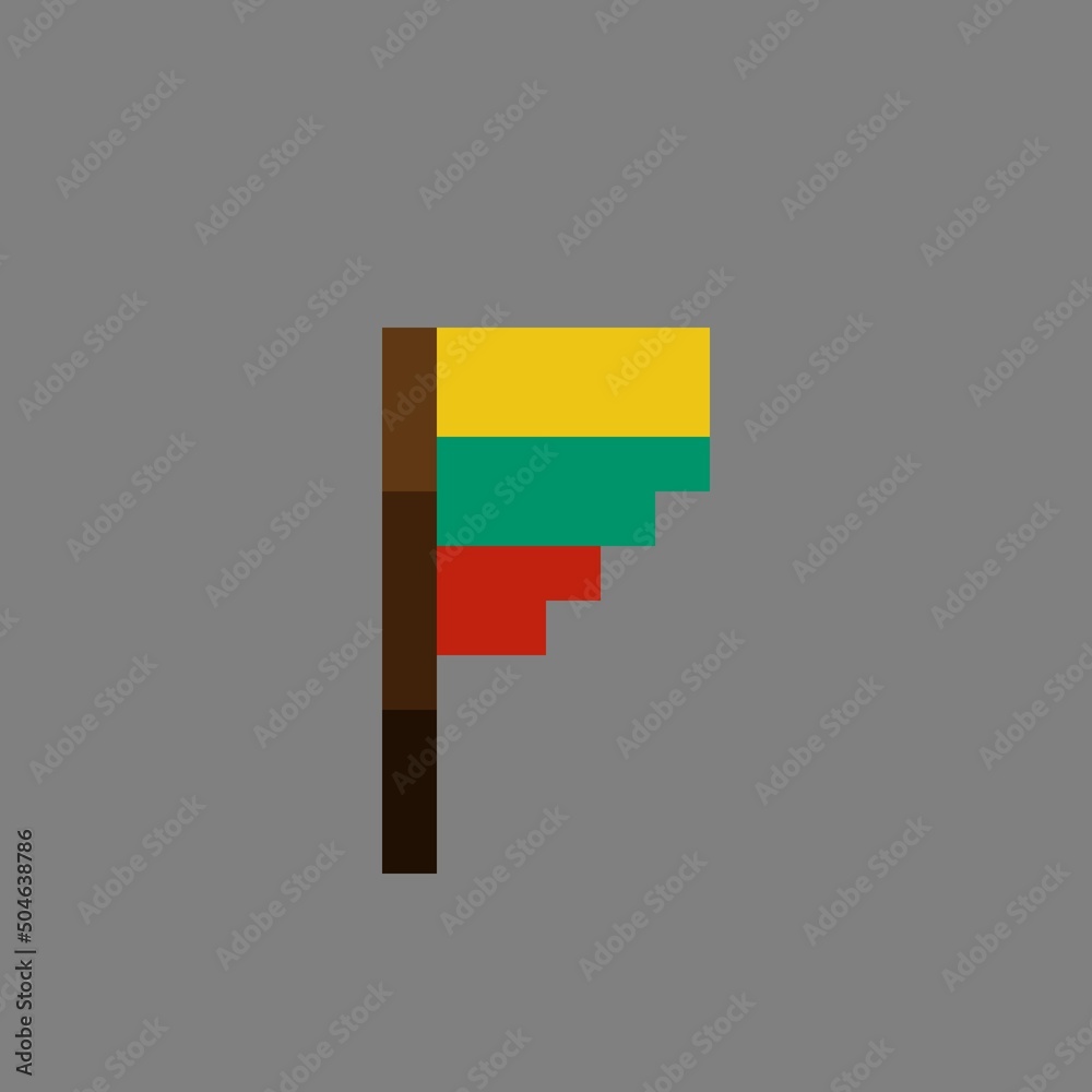 Fototapeta premium Lithuania flag pixel art. Vector illustration.