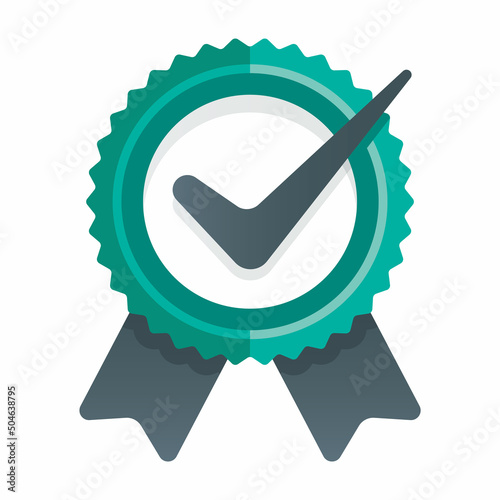 green check mark. choice sign. flat vector illustration.