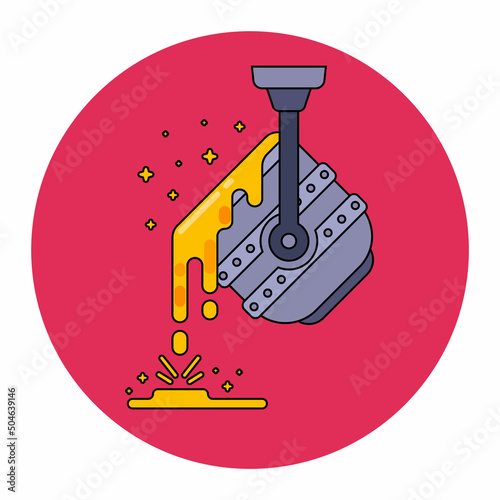 equipment in a steel mill. metal smelting. flat vector illustration.