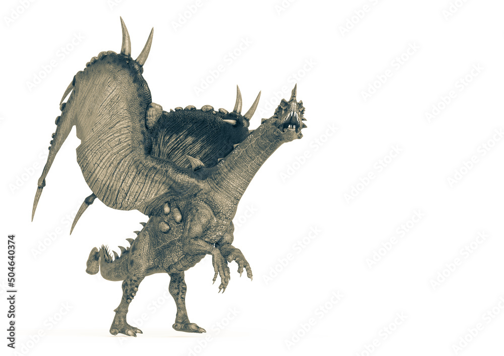 stone dragon is standing up with copy space stone dragon is standing up with copy space