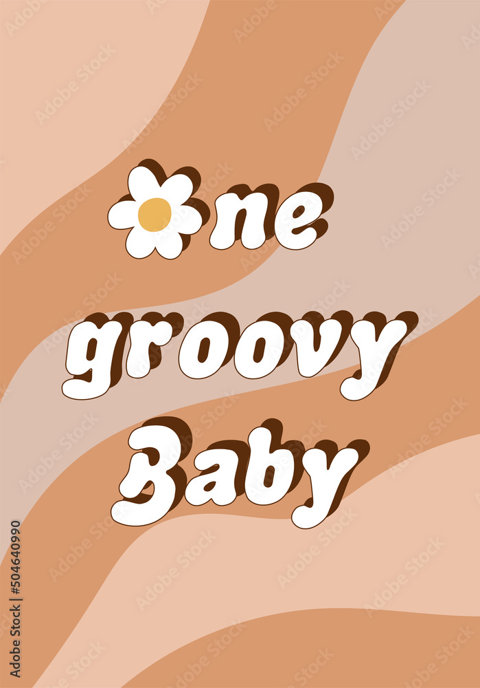 One Groovy Baby Shower invitation card. Retro 70s greeting card, Retro 70s cartoon sunshine baby shower party poster. Groovy cartoon kids birthday template. Vector illustration. Sunburst. Groovy baby. One Groovy Baby Shower invitation card. Retro 70s greeting card, Retro 70s cartoon sunshine baby shower party poster. Groovy cartoon kids birthday template. Vector illustration. Sunburst. Groovy baby.