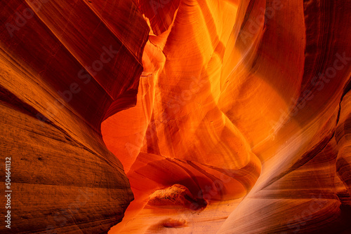 abstract background of beautiful sandstone walls in famous antelope canyon, arizona, usa