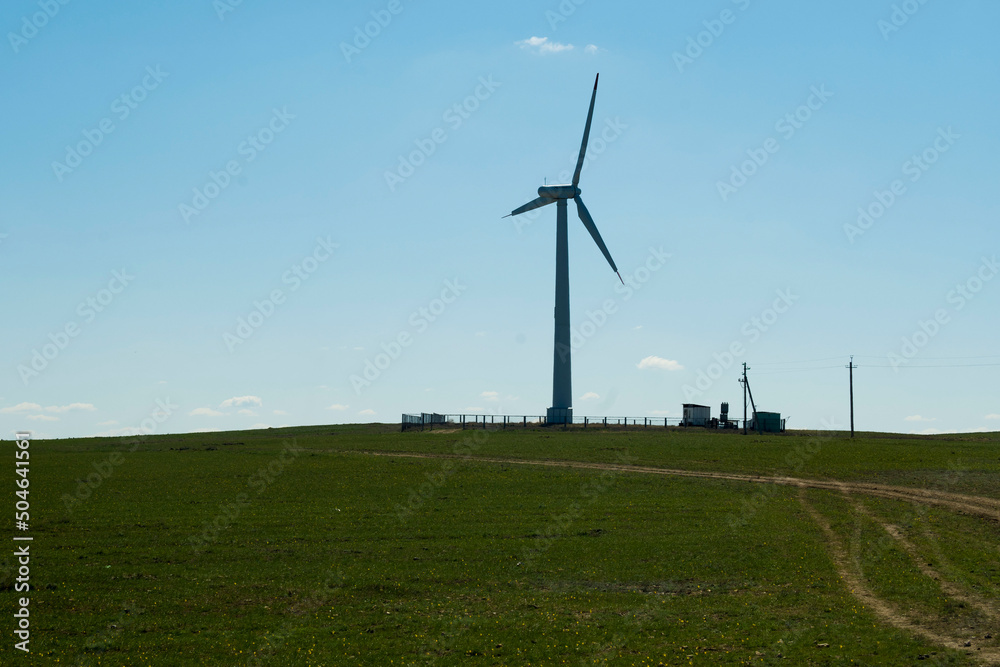 wind turbine in the rural area of central asia wind turbine in the rural area of central asia