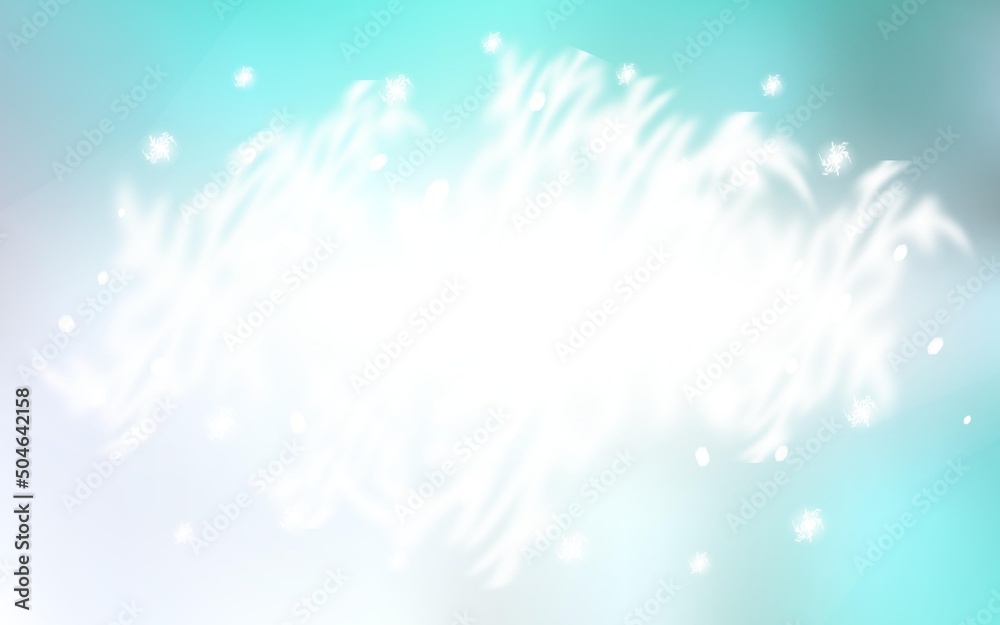 Light BLUE vector cover with beautiful snowflakes. Glitter abstract illustration with crystals of ice. The template can be used as a new year background.