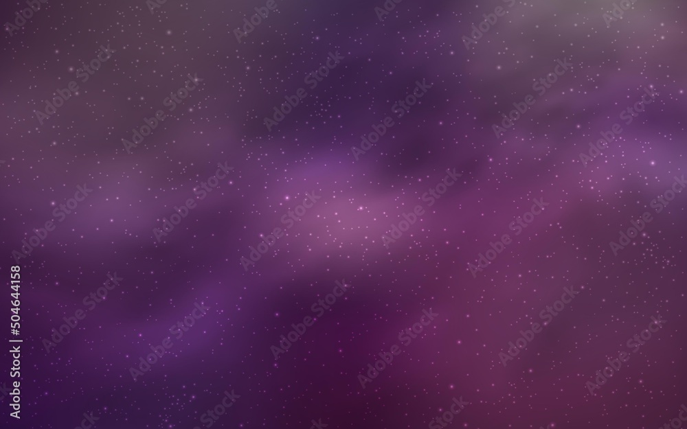 Light Purple, Pink vector layout with cosmic stars. Space stars on blurred abstract background with gradient. Pattern for astronomy websites. - obrazy, fototapety, plakaty 
