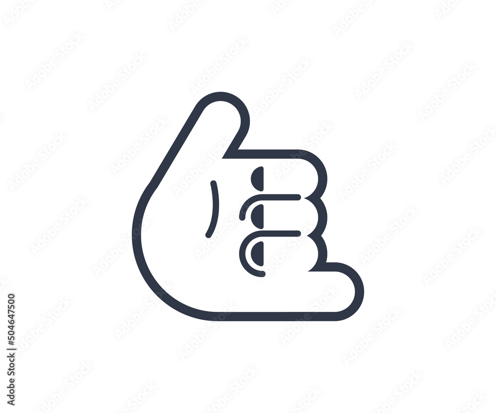 Call Me Hand Gesture Emoticon. Vector Call Me Hand Emoji Call Me Hand Gesture Emoticon. Vector Call Me Hand Emoji
