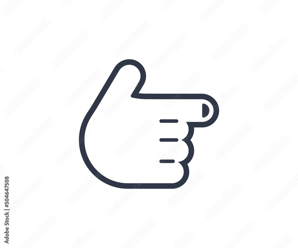 Backhand Index Pointing Right Gesture Emoticon. Vector Finger Right Emoji Backhand Index Pointing Right Gesture Emoticon. Vector Finger Right Emoji