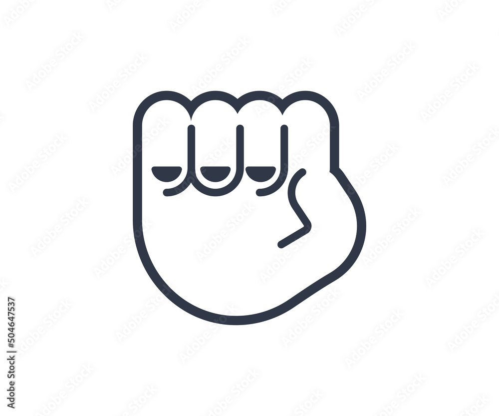 Raised Fist Gesture Emoticon. Vector Raised Fist Emoji Raised Fist Gesture Emoticon. Vector Raised Fist Emoji