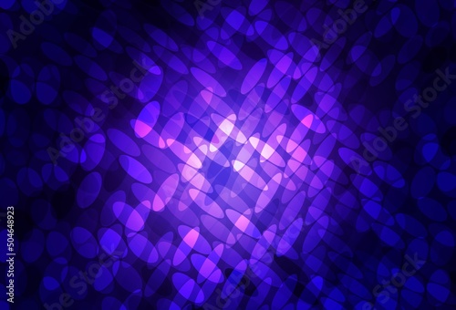 Dark Purple vector background with bubbles. © smaria2015