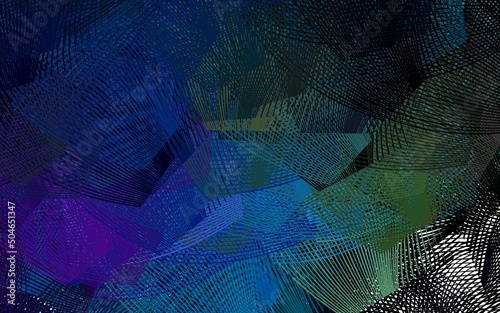 Dark Multicolor vector backdrop with curved lines.