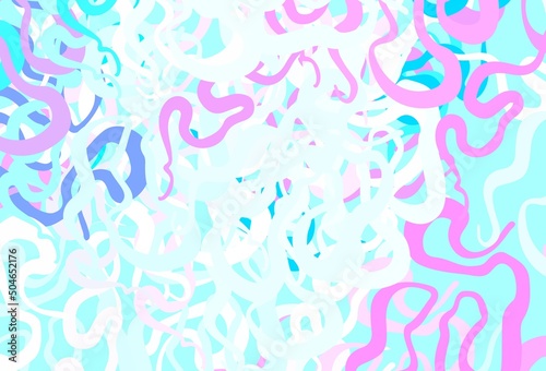 Light Pink, Blue vector background with abstract shapes.