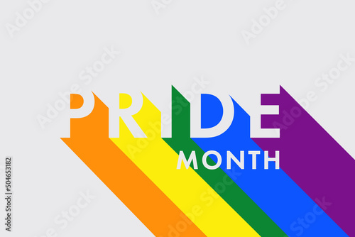 Gay Pride Month in June. LGBTQ multicolored rainbow flag. Original color symbol of gay pride concept design background, illustration banner