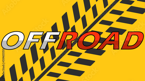 Off-road tire track. Off-road logo