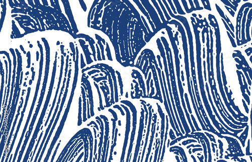Grunge texture. Distress indigo rough trace. Ecsta
