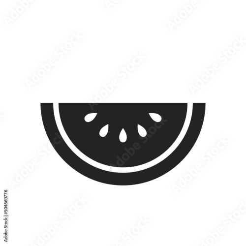watermelon slice icon. summer fruit symbol. isolated vector image