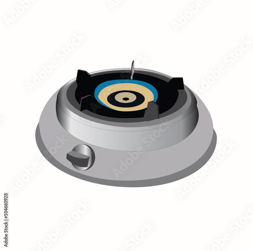 Vector illustration of a modern single burner gas stove symbol