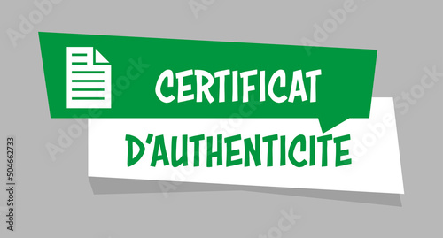 Logo certificat d'authenticité.