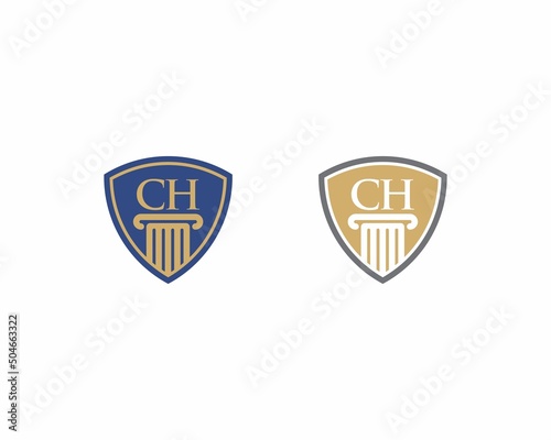 Letter CH  Law Logo Vector 001