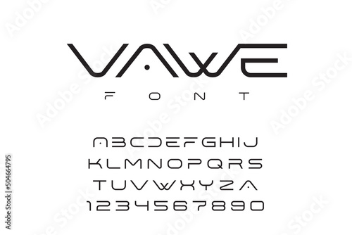 Futuristic Modern Technology Font Vector Design Style.