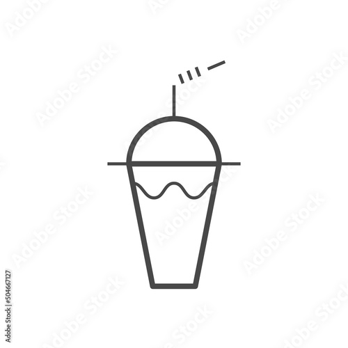 Vector linear icon with cocktail