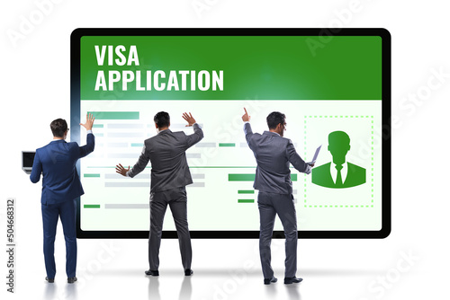 Visa application concept with businessman