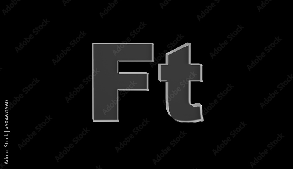Hungarian forint or FT currency symbol of Hungary made with Glass - 3d Illustration, 3d rendering