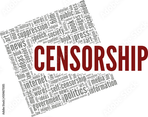 Censorship word cloud conceptual design isolated on white background.