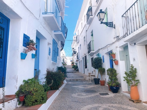 [Spain] Scenery of the old town of the beautiful white village, Frigiliana photo