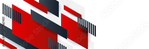 Blue and grey colorful glossy squares abstract tech banner design. Geometric vector background
