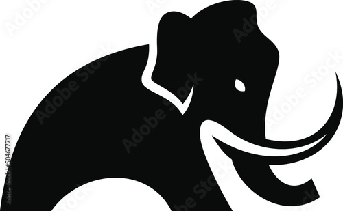 Simple Silhouette of Mammoth Side View