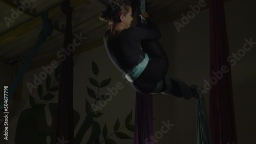 Young woman in aerial dance photo