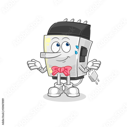 hair clipper lie like Pinocchio character. cartoon mascot vector