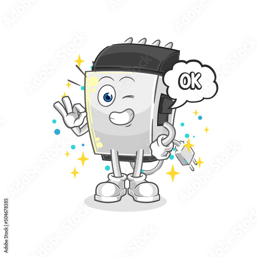 hair clipper agree mascot. cartoon vector
