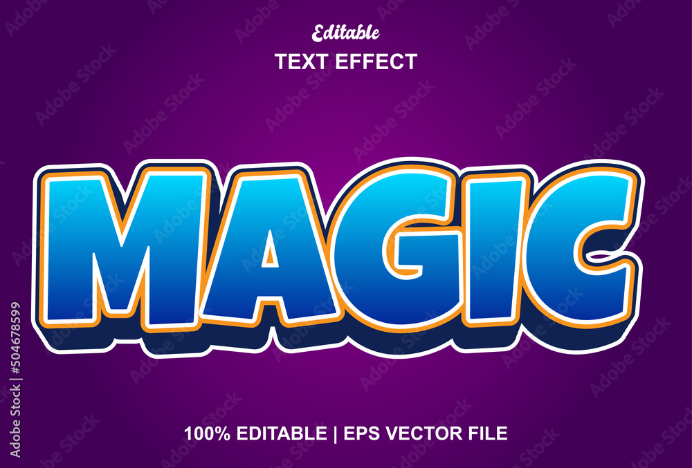 magic text effect with blue and purple color.