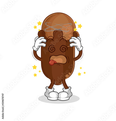 clove dizzy head mascot. cartoon vector