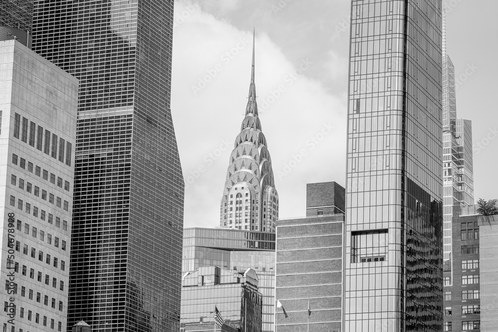 Skyscrapers in NYC in black and white