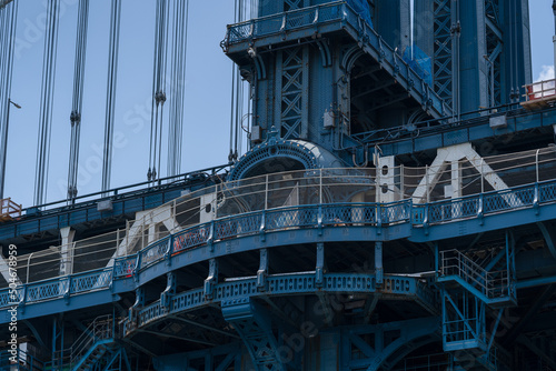 Close-up of a section on a bridge in NYC