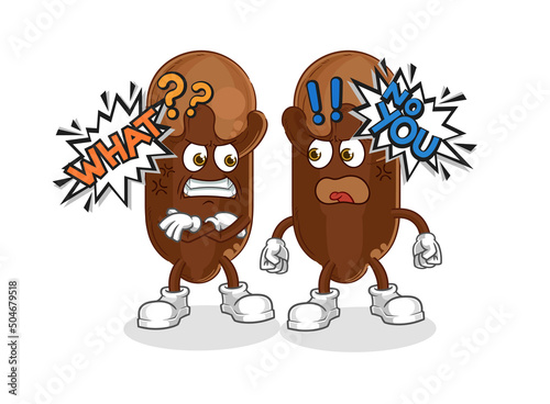 clove arguing each other cartoon vector