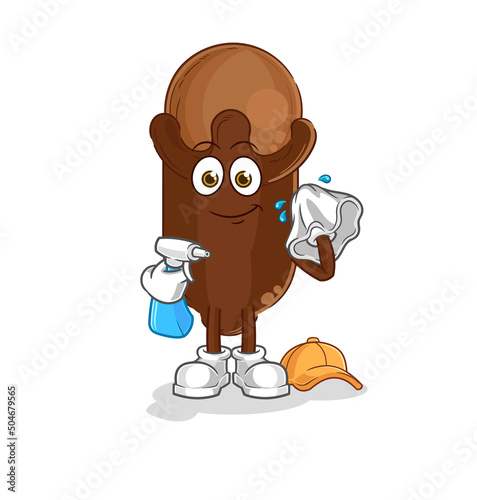 clove cleaner vector. cartoon character