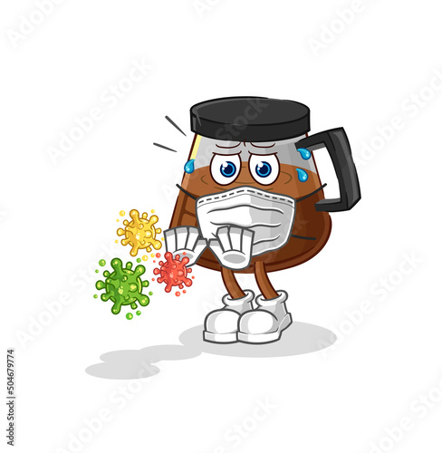 coffee machine refuse viruses cartoon. cartoon mascot vector © dataimasu