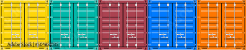 colorful shipping cardo containers texture front view vector illustration